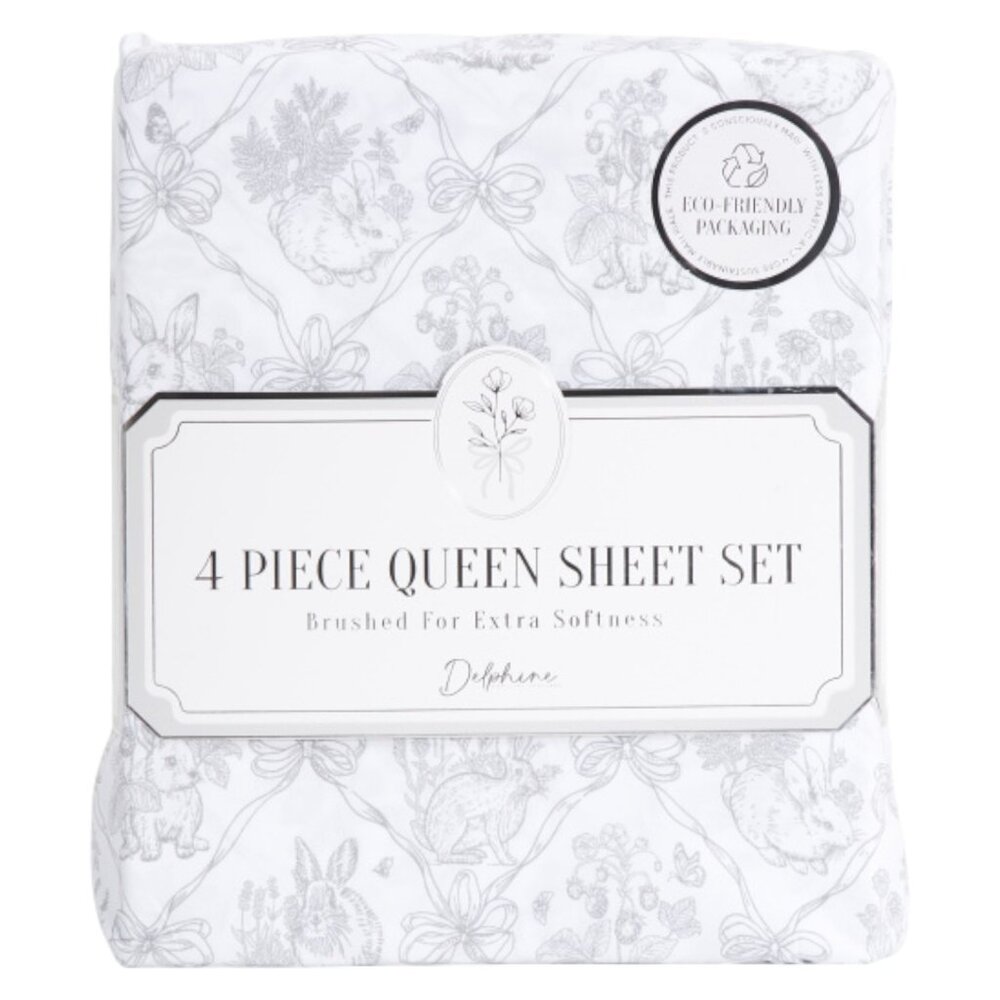 DELPHINE Bunnies And Bows Sheet Set
